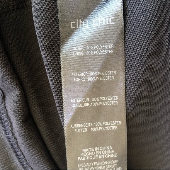 🌿 CITY CHIC 🌿 black Draped faux wrap dress size S (16) with belt BNWT RRP $99 - Picture 14 of 14